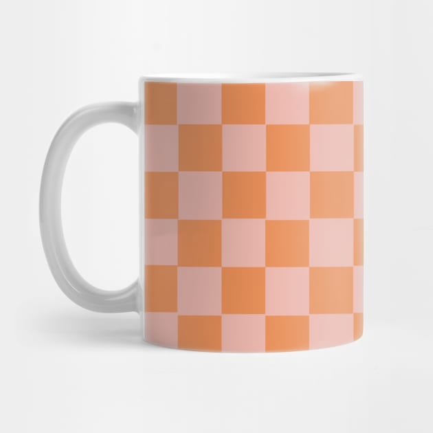 Checkered Pattern - Coral and Orange by TheWildOrchid